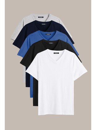Navy Blue - 200gr - Men`s T-Shirts - Comeor