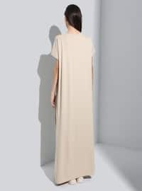 Light Mink - Crew neck - Unlined - Modest Dress