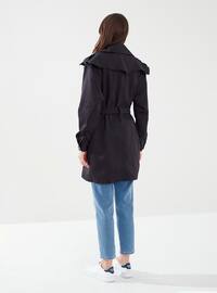 Black - Fully Lined - Shawl Collar - Trench Coat