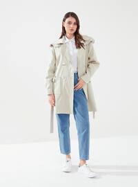 Stone color - Fully Lined - Shawl Collar - Trench Coat