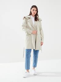 Stone color - Fully Lined - Shawl Collar - Trench Coat