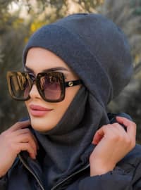 أنثراسيت ميلانج - من لون واحد - حجابات جاهزة