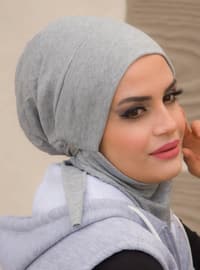 رمادي - من لون واحد - حجابات جاهزة