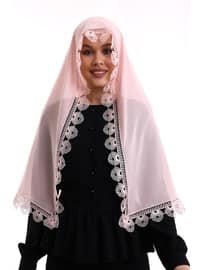 Needle Embroidered Lace Scarf Demor Mevlüt Cover Powder
