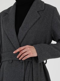 Grey - Fully Lined - Double-Breasted - Coat