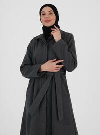 Grey - Fully Lined - Point Collar - Coat