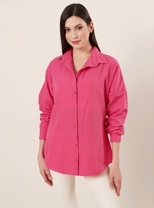 Oversized Long Basic Shirt Pink