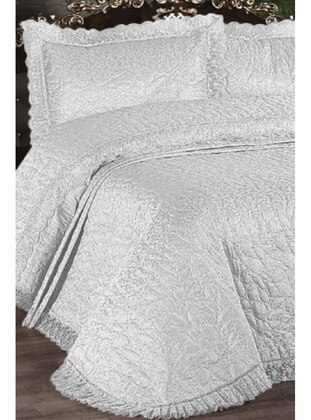 Carilla Quilted French Lace Bedspread Cream-Beige