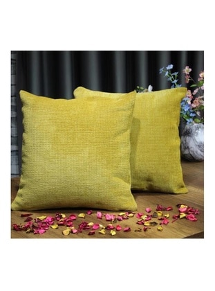 Aysu Luxury Jacquard 2 Li Cushion Cover Mustard