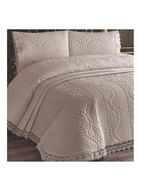 Limena Quilted Ultrasonic Double Bedspread Light Cappucino