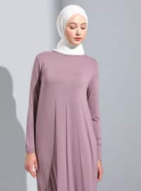 Vintage Purple - Crew neck - Modest Dress