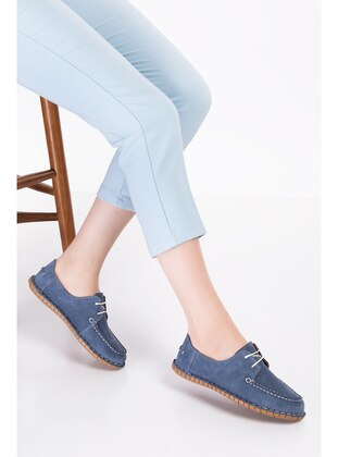 Loafer - Blue - Flat Shoes - Gondol