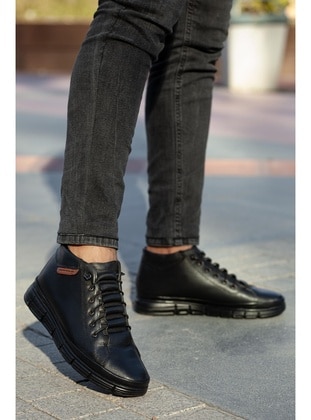 CostaMen's Genuine Leather Boots Black