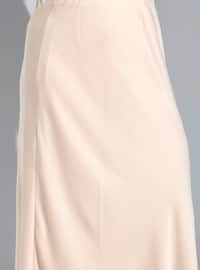 Beige - Fully Lined - Plus Size Skirt