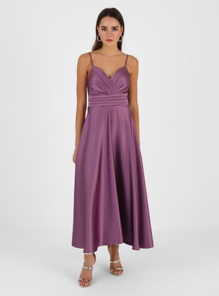 Half Lined - Lavender - Evening Dresses - Drape