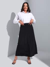 Black - Unlined - Plus Size Skirt