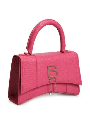Lucky Bees Croco Patterned Women's Hand And Shoulder Bag Pink
