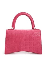  Croco Patterned Women's Hand And Shoulder Bag Pink