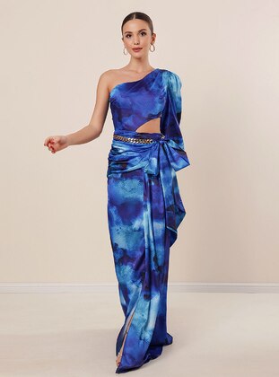 Sax blue - Evening Dresses - By Saygı