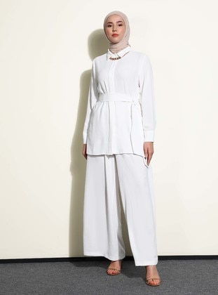 Off White - Unlined - Cuban Collar - Suit - Refka