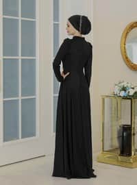 Sparkle Hijab Evening Dress Black