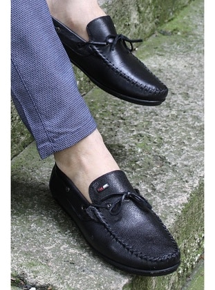 Hakiki Deri Erkek Loafer Ayakkabı 628MA01 Siyah
