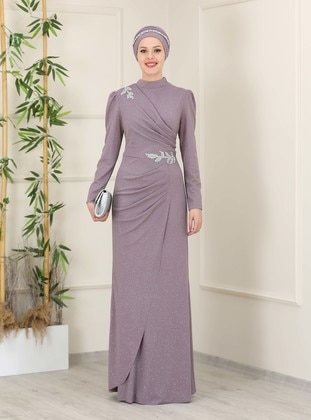 Dusty Rose - Fully Lined - Crew neck - Modest Evening Dress - Esmaca