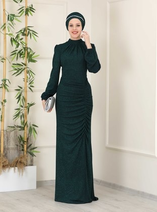 Emerald - Fully Lined - Crew neck - Modest Evening Dress - Esmaca