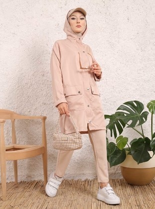 Stone color - Unlined -  - Trench Coat - Vav