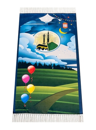 Colorless - Digital Printed Children`s Prayer Rug - With Balloon Cable - 44 X 78 cm - İhvan