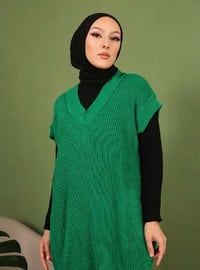 Unlined - Dark green - Knit Sweater