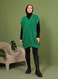 Unlined - Dark green - Knit Sweater
