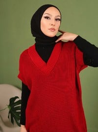 Unlined - Red - Knit Sweater