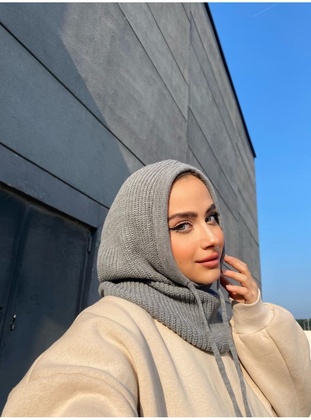 Trıcot Hijab Gray