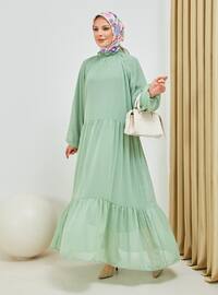 Mint Green - Crew neck - Fully Lined - Modest Dress