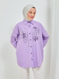 Lilac - Printed - Point Collar - Tunic