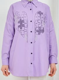 Lilac - Printed - Point Collar - Tunic