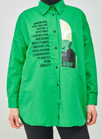 Embroidered and Embellished Tunic Green