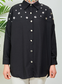 Point Collar Tunic Black