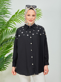 Point Collar Tunic Black