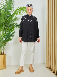 Point Collar Tunic Black