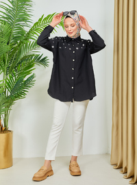 Point Collar Tunic Black