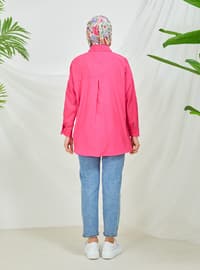 Fuchsia - Printed - Point Collar - Tunic