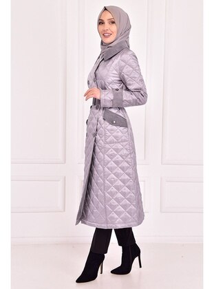 Quilted Coat Gray Asm2413