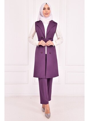 Lilac - Suit - Moda Merve