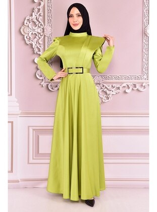 Green - Modest Dress - Moda Merve