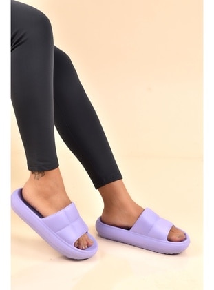 Purple - Sandal - Slippers - Odesa Ayakkabı
