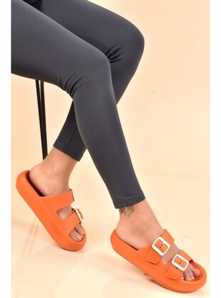Orange - Sandal - Slippers - Odesa Ayakkabı