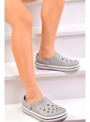 Grey - Sandal - Slippers - Odesa Ayakkabı
