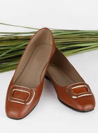 باليرينات - حذاء كاجوال - قرميدي - جلد اصطناعي - أحذية كاجوال